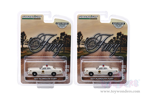 Greenlight - Plymouth Fury Hazzard County Sheriff (1977, 1/64 scale diecast model car, Cream) 30110/48