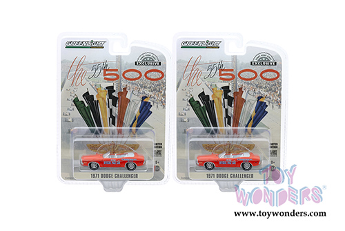 Greenlight - Dodge Challenger Convertible 55th Indianapolis 500 Mile Race Dodge Official Pace Car (1971, 1/64 scale diecast model car, Orange) 30144/48