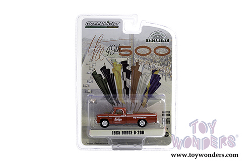 Greenlight - Dodge D-200 Official Indy 500 Pickup Truck - "Dodge Builds Tough Trucks" 49th International 500 Mile Sweepstakes (1965, 1/64 scale diecast model car, Red) 30184/48