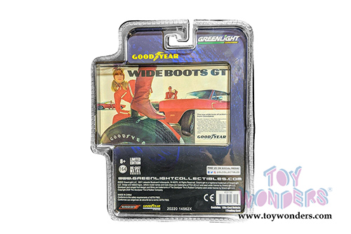 Greenlight - Dodge Charger Wide Boots GT "The low, wide look of action from Goodyear" BFGoodrich Vintage Ad Car (1969, 1/64 scale diecast model car, Red/White) 30196/48