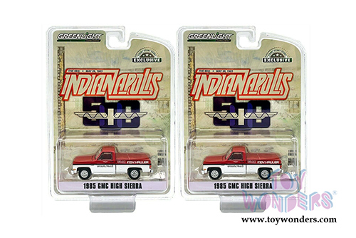 Greenlight - GMC High Sierra Pickup Official Truck with Bed Cover - 69th Annual Indianapolis 500 Mile Race GMC Indy Hauler (1985, 1/64 scale diecast model car, Red/White) 30202/48