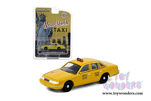 Greenlight - Ford Crown Victoria New York City Taxi (1994, 1/64 scale diecast model car, Yellow) 30206/48