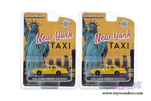 Greenlight - Ford Crown Victoria New York City Taxi (1994, 1/64 scale diecast model car, Yellow) 30206/48
