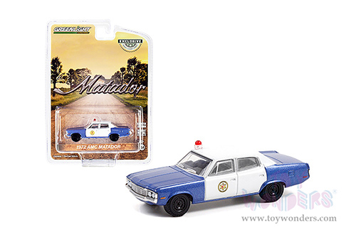 Greenlight - AMC Matador Colonial City Police (1972, 1/64 scale diecast model car, Blue/White) 30219/48