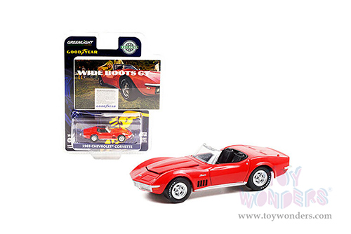 Greenlight - Chevrolet&reg; Chevelle Wide Boots "Wide Boots GT" Goodyear Vintage Ad Cars (1969, 1/64 scale diecast model car, Red) 30248/48