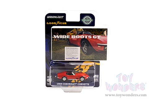 Greenlight - Chevrolet&reg; Chevelle Wide Boots "Wide Boots GT" Goodyear Vintage Ad Cars (1969, 1/64 scale diecast model car, Red) 30248/48