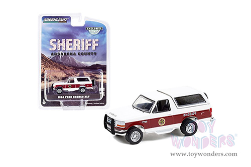 Greenlight - Ford Bronco XLT - Absaroka County Sheriff's Department (1994, 1/64 scale diecast model car, White/Burgundy) 30276/48