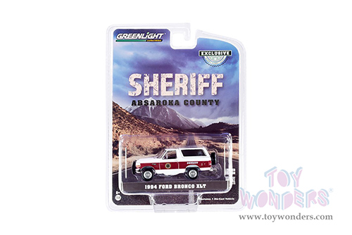 Greenlight - Ford Bronco XLT - Absaroka County Sheriff's Department (1994, 1/64 scale diecast model car, White/Burgundy) 30276/48