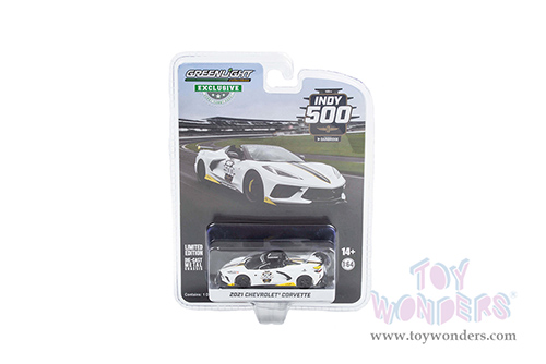 Greenlight - Chevrolet&reg; Corvette&reg; C8 Stingray Convertible - 105th Running of the Indianapolis 500 Official Pace Car (2021, 1/64 scale diecast model car, White) 30291/48