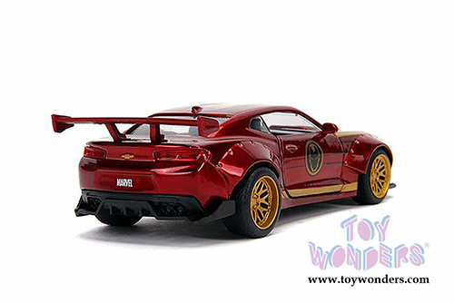 Jada Toys - Metals Die Cast - Hollywood Rides | Iron Man's Chevy® Camaro® SS™ Hardtop (2016, 1/32 scale diecast model car, Metallic Red) 30298