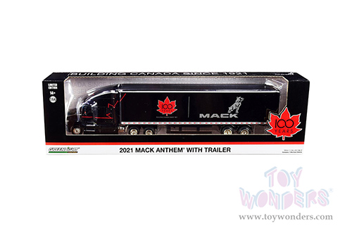 Greenlight - Mack Anthem&reg; 18-Wheeler Tractor-Trailer - Mack Canada 100 Years 'Building Canada Since 1921' (2021, 1/64 scale diecast model car, Black) 30301/24