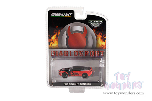 Greenlight - Chevrolet® Camaro® SS "DiabloSport" (2016, 1/64 scale diecast model car, Red/Black Flames) 30308/48