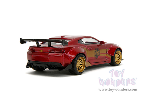 Jada Toys - Hollywood Rides | Marvel Avengers Chevrolet® Camaro® with Iron Man Diecast Figure (2016, 1/32 scale diecast model car, Red/Gold) 30309