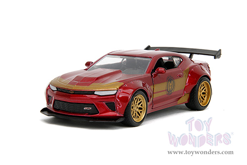 Jada Toys - Hollywood Rides | Marvel Avengers Chevrolet® Camaro® with Iron Man Diecast Figure (2016, 1/32 scale diecast model car, Red/Gold) 30309