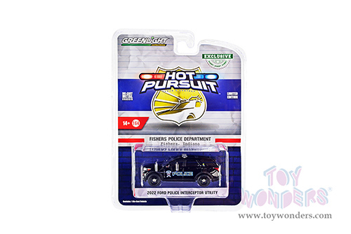 Greenlight - Ford Police Interceptor Utility - Fishers Police Department (2022, 1/64 scale diecast model car, Black) 30350/48