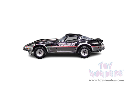 Greenlight - Chevrolet&reg; Corvette - 62nd Annual Indianapolis 500 Mile Race Official Pace Car (1978, 1/64 scale diecast model car, Black/Light Gray) 30347/48
