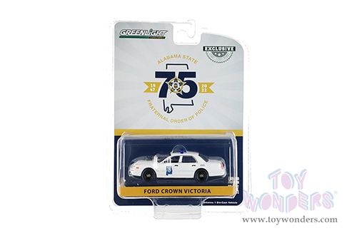 Greenlight - Ford Crown Victoria Police Interceptor - Alabama State Fraternal Order of Police (FOP) 75th Anniversary (2008, 1/64 scale diecast model car, White) 30351/48