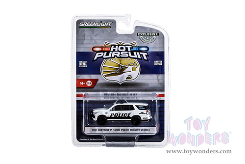 Greenlight - Hot Pursuit | Chevrolet&reg; Tahoe Police Pursuit Vehicle (PPV) - General Motors Fleet Police Show Vehicle (2021, 1/64 scale diecast model car, Black/White) 30356/48
