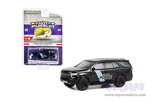 Greenlight - Hot Pursuit | Chevrolet® Tahoe Police Pursuit Vehicle (PPV) - Helena Police Department - Helena, Alabama (2022, 1/64 scale diecast model car, Black) 30416/48
