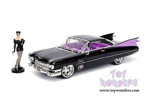 Jada Toys - Metals Die Cast | DC Comics Bombshells - Cadillac Coupe Deville™ with Catwoman™ Diecast Figure (1959, 1/24, diecast model toy, Black) 30458