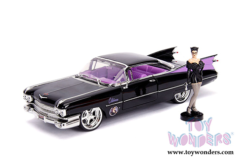 Jada Toys - Metals Die Cast | DC Comics Bombshells - Cadillac Coupe Deville™ with Catwoman™ Diecast Figure (1959, 1/24, diecast model toy, Black) 30458
