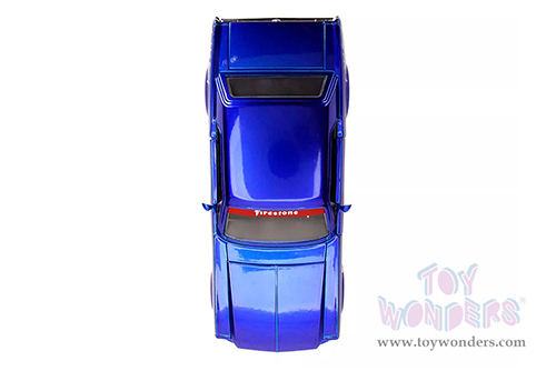 Jada Toys Bigtime Muscle - Ford Mustang #5 "L. John's Racing" (1965, 1/24 scale diecast model car, Candy Blue/w Flames) 30527