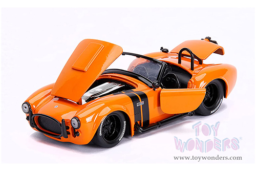 Jada Toys - Metals Die Cast | Big Time Muscle Shelby Cobra 427 S/C® Convertible (1965, 1/24 scale diecast model car, Orange/Black stripes) 30531