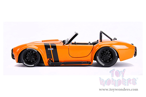 Jada Toys - Metals Die Cast | Big Time Muscle Shelby Cobra 427 S/C® Convertible (1965, 1/24 scale diecast model car, Orange/Black stripes) 30531
