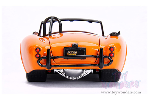 Jada Toys - Metals Die Cast | Big Time Muscle Shelby Cobra 427 S/C® Convertible (1965, 1/24 scale diecast model car, Orange/Black stripes) 30531