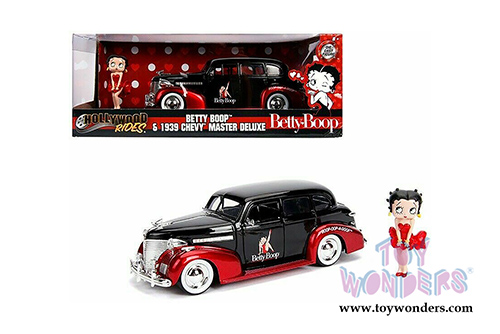 Jada Toys - Hollywood Rides | Chevy&reg; Master Deluxe with Betty Boop&trade; figure (1939, 1/24, diecast model car, Black) 30695