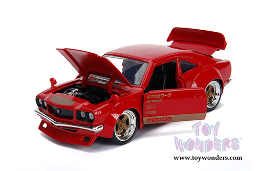 Jada Toys - Metals Die Cast | JDM Tuners&trade; Mazda RX-3 (1974, 1/24, diecast model car, Glossy Red) 30718