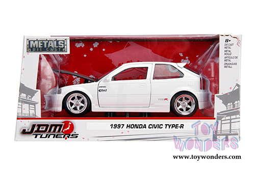 Jada Toys - Metals Die Cast | JDM Tuners&trade; Honda Civic Type R (1997, 1/24, diecast model car, Glossy White) 30720