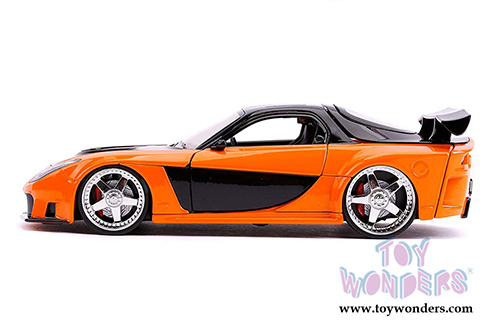 Jada Toys Fast & Furious - Han's Mazda Rx-7 Hardtop (1/24 scale diecast model car, Orange/Black) 30732