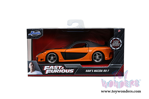 Jada Toys Fast & Furious - Han's Mazda RX-7 (1/32 scale diecast model car, Orange/Black) 30736