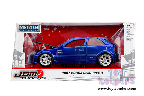 Jada Toys - Metals Die Cast | JDM Tuners&trade; Honda Civic Type R (1997, 1/24, diecast model car, Candy Blue) 30929