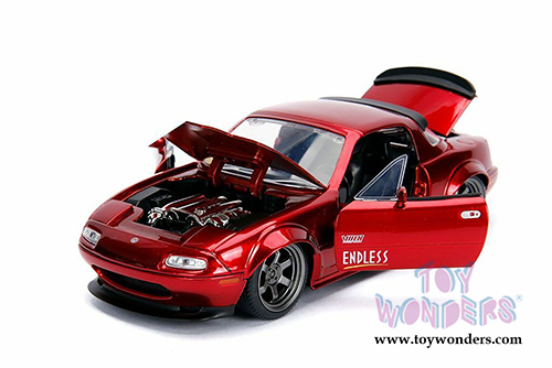Jada Toys - Metals Die Cast | JDM Tuners&trade; Mazda Miata Hardtop (1990, 1/24, diecast model car, Candy Red) 30938