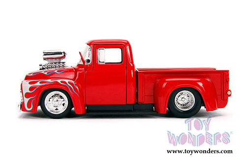 Jada Toys - Metals Die Cast | Just Trucks Ford F-100 Pickup Truck with engine Blower (1956, 1/24 scale diecast model car, Asstd.) 30979DP1