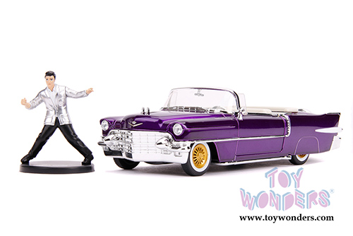Jada Toys - Hollywood Rides | Cadillac&reg; Eldorado Convertible with Elvis Presley figure (1956, 1/24, diecast model car, Purple) 30985