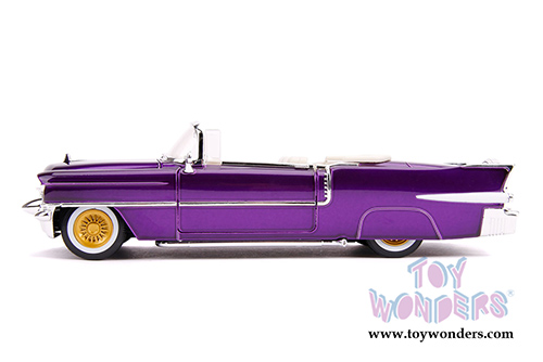 Jada Toys - Hollywood Rides | Cadillac&reg; Eldorado Convertible with Elvis Presley figure (1956, 1/24, diecast model car, Purple) 30985