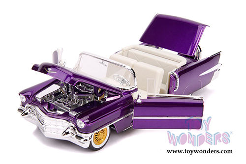 Jada Toys - Hollywood Rides | Cadillac&reg; Eldorado Convertible with Elvis Presley figure (1956, 1/24, diecast model car, Purple) 30985