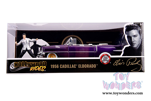 Jada Toys - Hollywood Rides | Cadillac&reg; Eldorado Convertible with Elvis Presley figure (1956, 1/24, diecast model car, Purple) 30985
