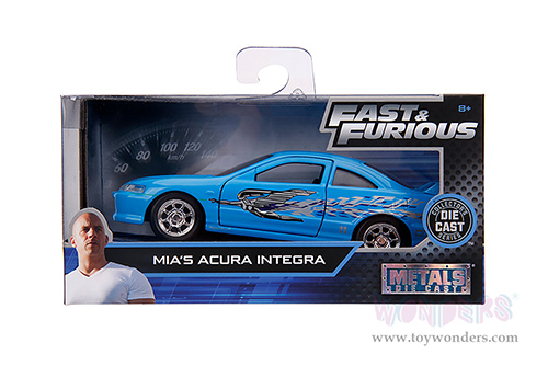 Jada Toys Fast & Furious - Mia's Acura Integra RHD Hardtop (1/32 scale diecast model car, light Blue) 31029