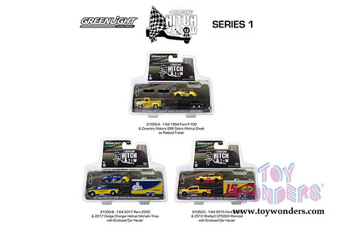 Greenlight - Racing Hitch & Tow Series 1 (1/64 scale diecast model car, Asstd.) 31050/24