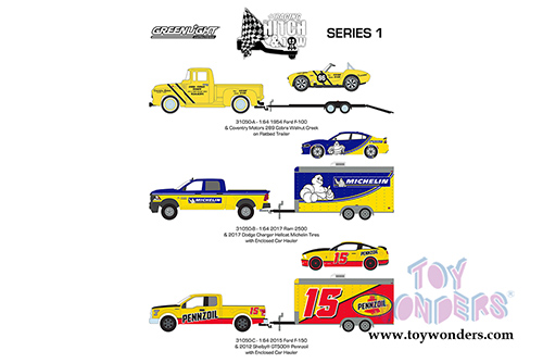 Greenlight - Racing Hitch & Tow Series 1 (1/64 scale diecast model car, Asstd.) 31050/24