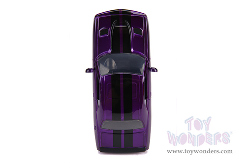 Jada Toys Bigtime Muscle - Dodge Challenger SRT Hellcat (2015, 1/24 scale diecast model car, Purple with Black Stripes) 31063
