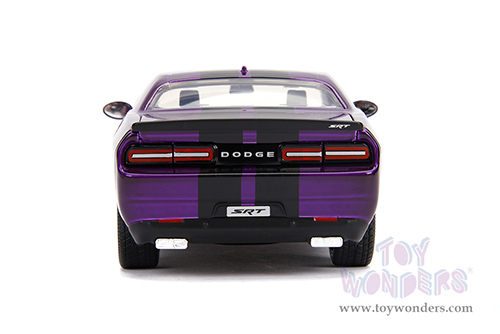 Jada Toys Bigtime Muscle - Dodge Challenger SRT Hellcat (2015, 1/24 scale diecast model car, Purple with Black Stripes) 31063