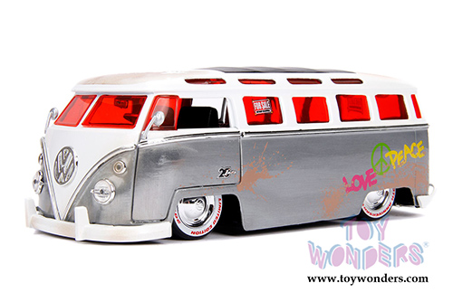 Jada Toys - 20th Anniversary | For Sale Volkswagen Bus (1962, 1/24, diecast model car, Raw Metal/White) 31075
