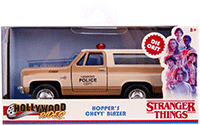 Jada Toys - Hollywood Rides | Stranger Hopper's Chevrolet® Blazer Hawkins Police Dept (1980, 1/32 scale diecast model car, Beige) 31114