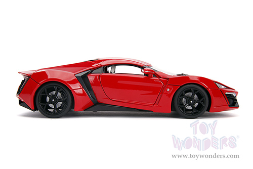 Jada Toys Fast & Furious - Dom's Lykan Hypersport with Lights and Dom Figure (1/18 scale diecast model car, Red) 31140