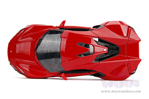 Jada Toys Fast & Furious - Dom's Lykan Hypersport with Lights and Dom Figure (1/18 scale diecast model car, Red) 31140